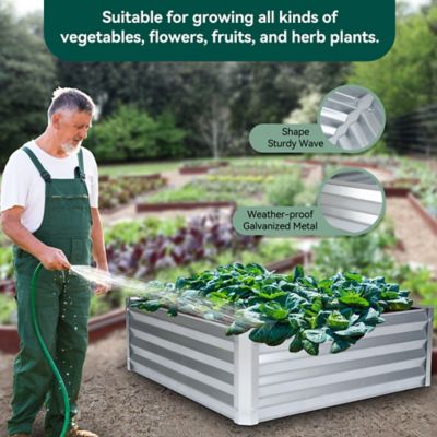 Image showing  Galvanized Steel Raised Garden Bed, 36 in. x 36 in. x 12 in.