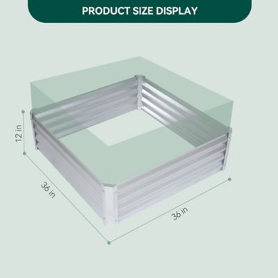 Image showing  Galvanized Steel Raised Garden Bed, 36 in. x 36 in. x 12 in.