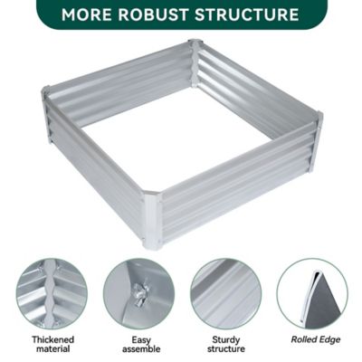 Mossy Horn Galvanized Steel Raised Garden Bed, 40 in. x 40 in. x 12 in.