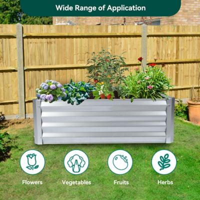 Image showing  Galvanized Steel Raised Garden Bed, 40 x 40 x 12in.