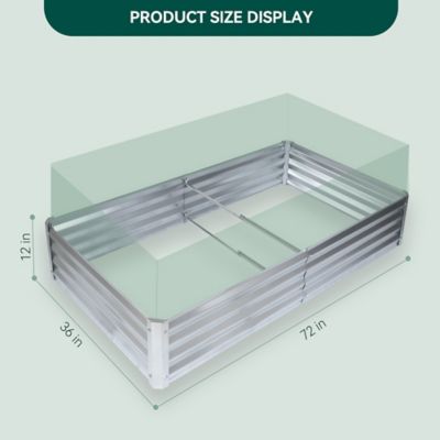 Image showing  Galvanized Steel Raised Garden Bed, 72 in. x 36 in. x 12 in.