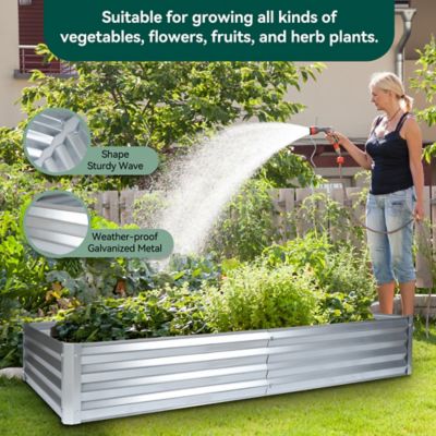 Image showing  Galvanized Steel Raised Garden Bed, 72 in. x 36 in. x 12 in.