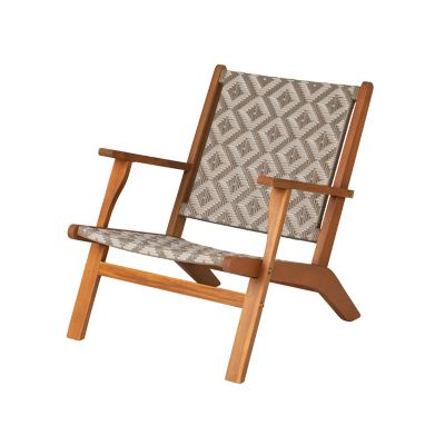 Balkene Home Vega Natural Stain Outdoor Chair in Diamond-Weave Wicker