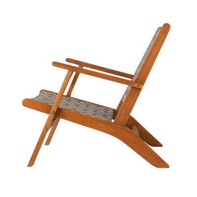 Image showing  Vega Natural Stain Diamond-Weave Wicker Outdoor Chair, Gray/White