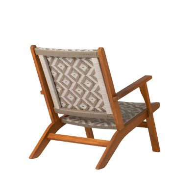 Image showing  Vega Natural Stain Diamond-Weave Wicker Outdoor Chair, Gray/White