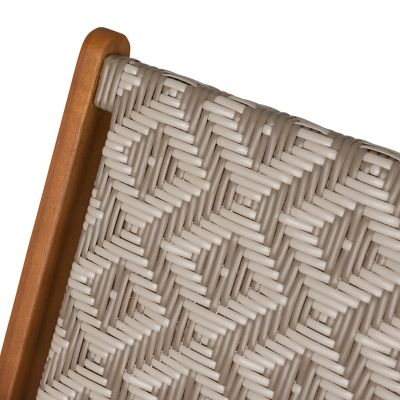 Image showing  Vega Natural Stain Diamond-Weave Wicker Outdoor Chair, Gray/White