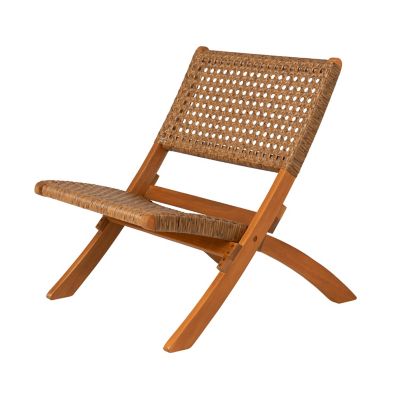 Balkene Home Sava Indoor-Outdoor Folding Chair in Tan Wicker