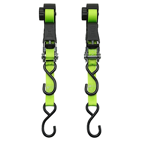 Traveller 1 in. x 12 ft. Retractable Ratchet Tie-Down Straps, 2-Pack, FH95358