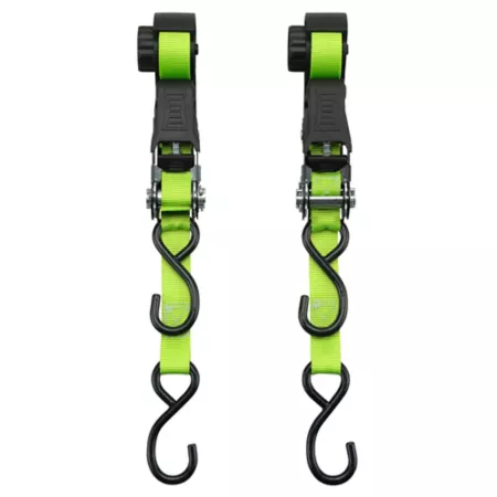 Traveler Retractable Ratchet Tie Down Straps 1 in x 12 ft 500 lb 2-Pack Ratchet Straps