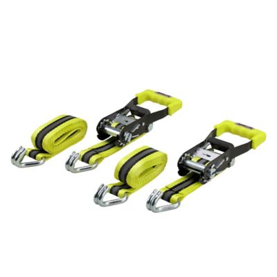 Image showing  2 in. x 8 ft. Reflective Ratchet Tie-Down Straps, 3,333 lb., Yellow, 2-Pack, FH9888