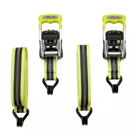 Traveler Reflective Ratchet Tie Down Straps 1.5 in x 16 ft 1 667 lbs Yellow 2 Pack Ratchet Straps