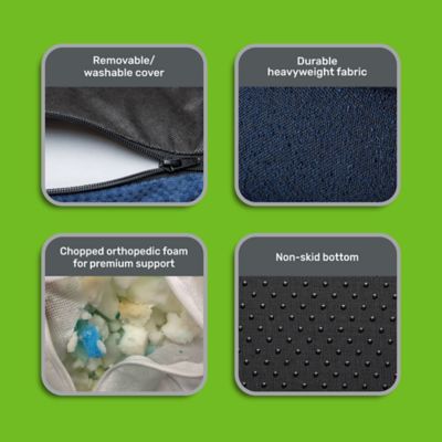 Image showing  Hexagon Boucle Tricot Piping Dog Bed, 28 in.