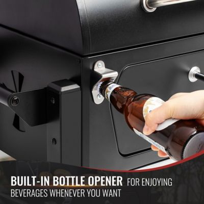 Image showing 8 th Royal Gourmet Portable Barrel Charcoal Grill with Side Handles and Bottle Opener, 303 sq. in., Black