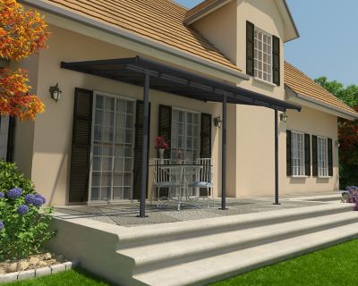 Image showing 9 th Canopia by Palram 10 x 14 ft. Sierra Pati Cover, Gray/Gray