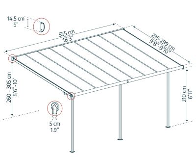 Image showing  10 x 18ft. Sierra Pati Cover, Gray/Gray