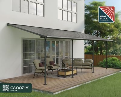 Image showing 9 th Canopia by Palram Sierra 10 x 24ft. Patio Cover, Gray, HG9080
