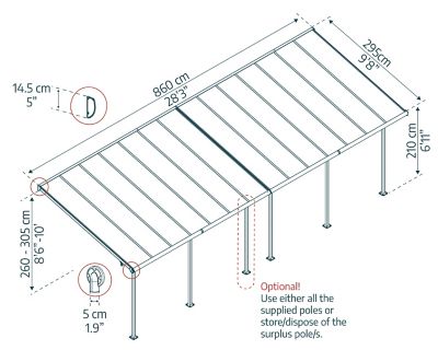 Image showing  10 x 28ft. Sierra Pati Cover, Gray/Gray