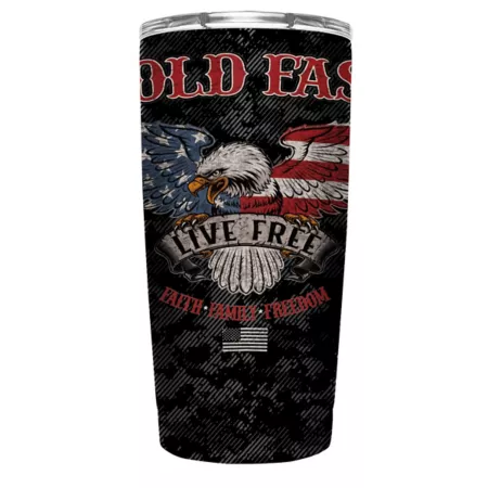 20 oz Hold Fast Eagle Stainless Steel Tumbler Black Tumblers