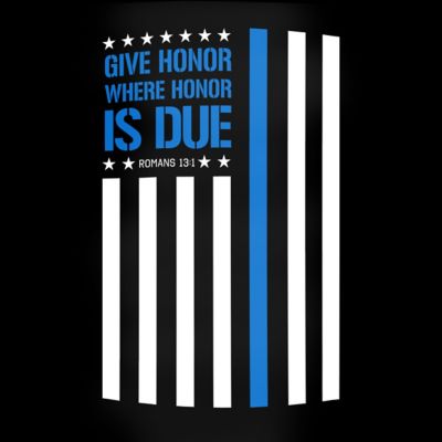 Image showing 20 oz. Police Flag Kerusso Stainless Steel Tumbler, Black