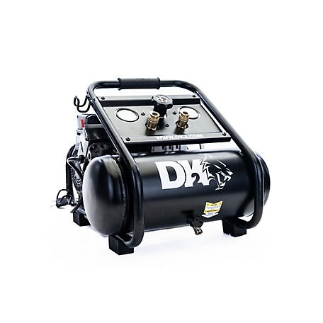 DK2 1HP 2-Cylinder Brushless 2Gallon Portable Silent Oil-Free Electric Air Compressor Max 125PSI- AC02G