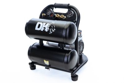 DK2 1HP-2 Cylinder Brushless 4Gal.Twin stack Portable Silent Oil-Free Electric Air Compressor Max 125PSI- AC04G