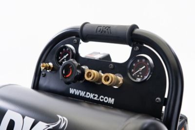 Image showing 6 th DK2 1HP-2 Cylinder Brushless 4Gal.Twin stack Portable Silent Oil-Free Electric Air Compressor Max 125PSI- AC04G