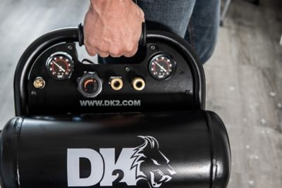 Image showing 8 th DK2 1HP-2 Cylinder Brushless 4Gal.Twin stack Portable Silent Oil-Free Electric Air Compressor Max 125PSI- AC04G
