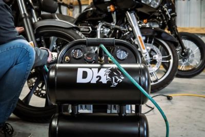 Image showing 9 th DK2 1HP-2 Cylinder Brushless 4Gal.Twin stack Portable Silent Oil-Free Electric Air Compressor Max 125PSI- AC04G
