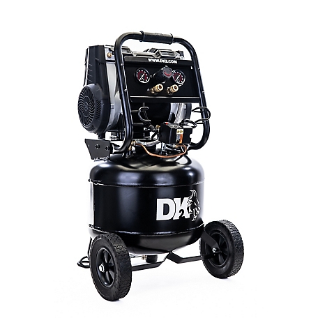 DK2 2HP Twin cylinder Brushless 10G 2Stage Portable Silent Oil-Free Electric Air Compressor Max 150PSI