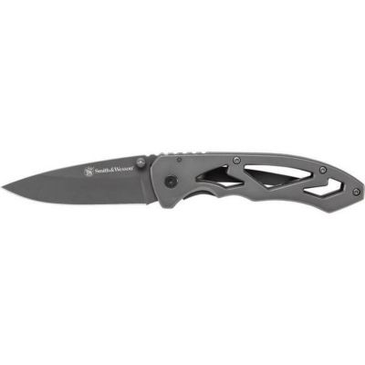 Smith & Wesson 3 in. Drop Point Silver Skeletonized Knife, CK400LCP