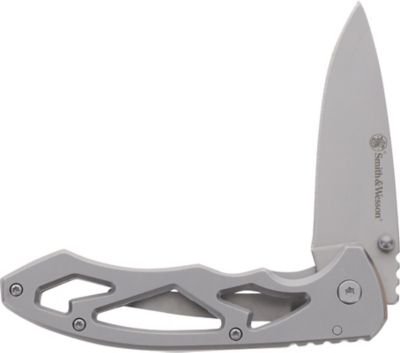Image showing  3 in. Drop Point Silver Skeletonized Knife
