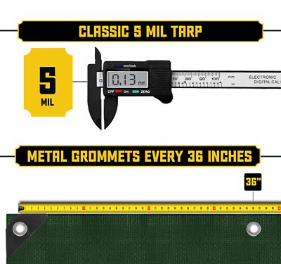 Image showing  30 ft. x 30 ft. Tarp, 5 Mil, Green/Black
