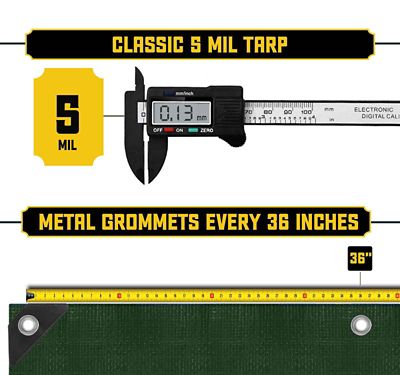 Image showing  40 ft. x 60 ft. Tarp, 5 Mil, Green/Black