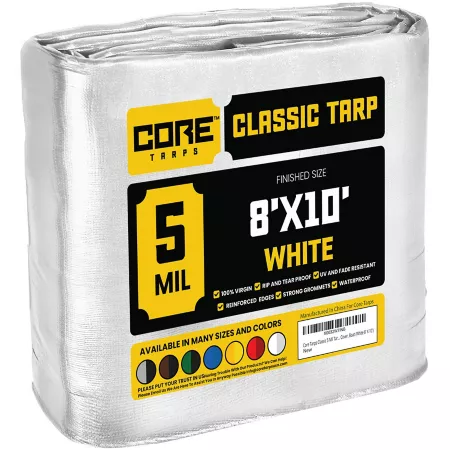 Core Tarps 8 ft x 10 ft Tarp 5 mil White Tarps