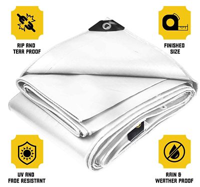 Image showing  50 ft. x 70 ft. Tarp, 5 Mil, White