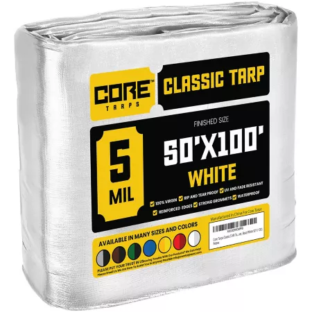 Core Tarps 50 ft x 100 ft Tarp 5 mil White Tarps