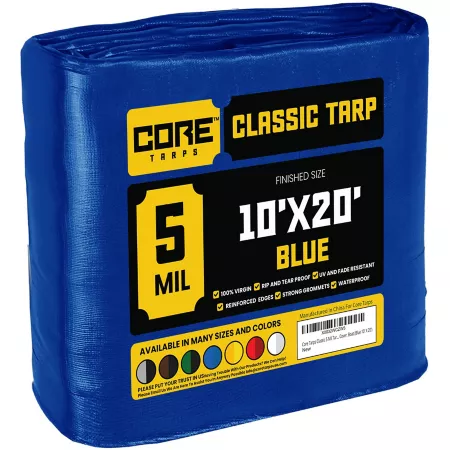 Core Tarps 10 ft x 20 ft Tarp 5 mil Blue Tarps