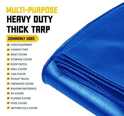 Image showing 5 th Core Tarps 20 ft. x 20 ft. Tarp, 5 Mil, Blue