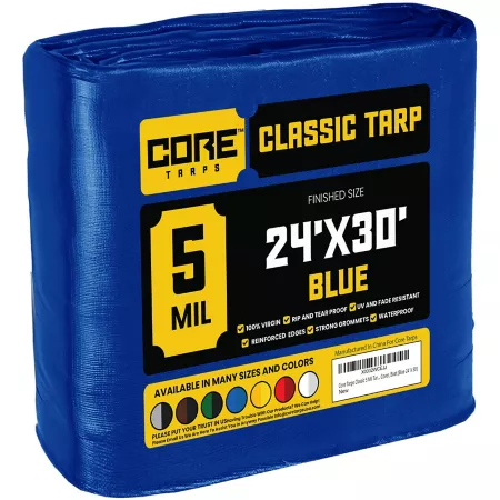 Core Tarps Blue 5Mil 24 x 30 Tarpaulin CT-505-24X30 Tarps