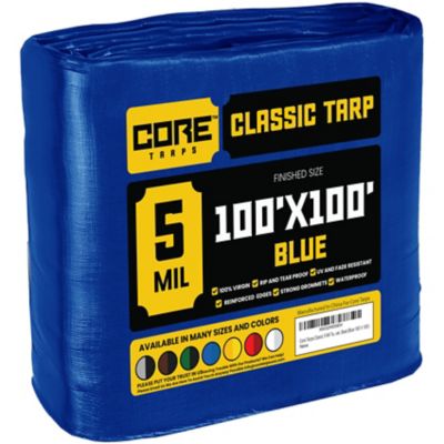 Core Tarps Blue 5Mil 100 x 100 Tarp, CT-505-100X100, CT-505-100x100