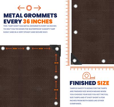 Image showing 5 th Tarpco Safety 9 ft. x 12 ft. Tarp, 7 Mil, Brown/Black