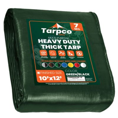 Tarpco Safety 10 ft. x 12 ft. Tarp, 7 Mil, Green/Black