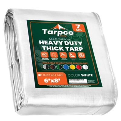 Tarpco Safety 6 ft. x 8 ft. Tarp, 7 Mil, White