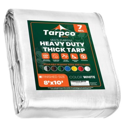 Tarpco Safety 8 ft. x 10 ft. Tarp, 7 Mil, White