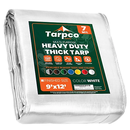 Tarpco Safety 9 ft. x 12 ft. Tarp, 7 Mil, White