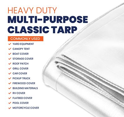 Image showing 3 th Tarpco Safety 9 ft. x 12 ft. Tarp, 7 Mil, White