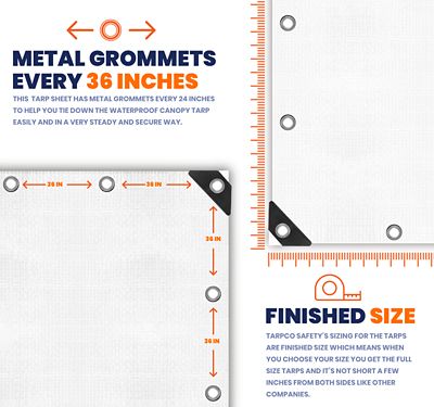 Image showing 5 th Tarpco Safety 9 ft. x 12 ft. Tarp, 7 Mil, White