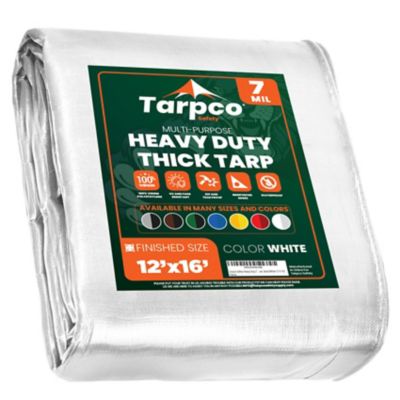Tarpco Safety 12 ft. x 16 ft. Tarp, 7 Mil, White