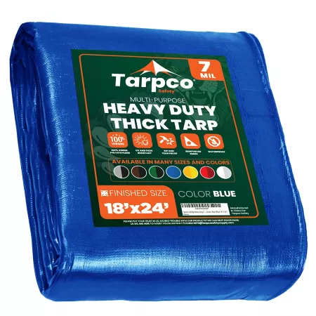 Tarpco Safety 18 ft x 24 ft Tarp 7 mil White Tarps