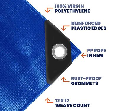 Image showing  18 ft. x 24 ft. Tarp, 7 Mil, White